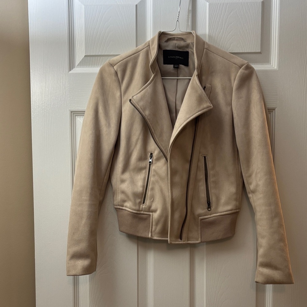Banana Republic Factory Petite Women's Cream Bomber Jacket